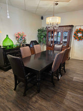 Load image into Gallery viewer, 72" L + 2- 24" ( Leaves 44" ) 120" Tommy Bahama Kingstown Distressed Dining Table , 6 Chairs