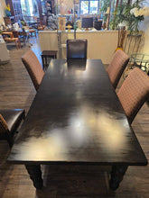 Load image into Gallery viewer, 72" L + 2- 24" ( Leaves 44" ) 120" Tommy Bahama Kingstown Distressed Dining Table , 6 Chairs