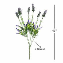 Load image into Gallery viewer, 17" Lush green shades of purple lavender spray
