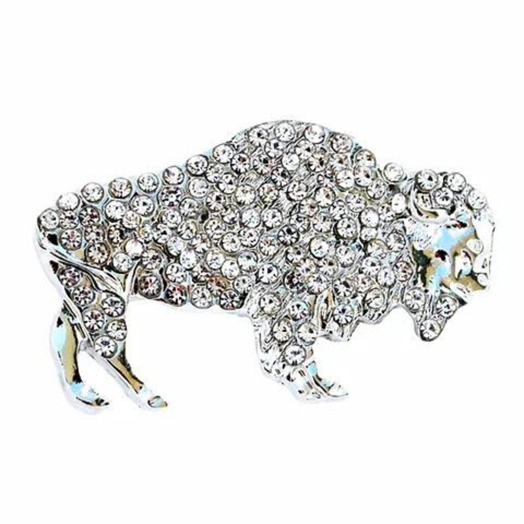 Kae & Cami Magnetic Crystal Rhinestone Buffalo Pin