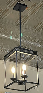 10"L x 10"W x 13"H (36" Overall Height) Ove Black Pendant Light