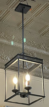 Load image into Gallery viewer, 10"L x 10"W x 13"H (36" Overall Height) Ove Black Pendant Light

