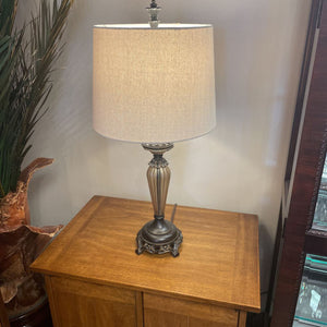 26.5" Distressed Black Table Lamp
