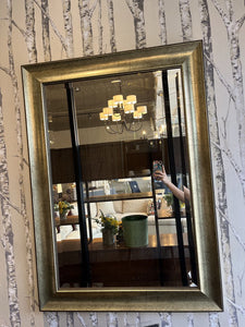 43" x 31" Hortons Components Gold Framed Beveled Mirror