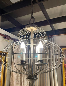 22"L Quoizel 5 Light Laila Cage Chandelier in Rustic Antique Bronze