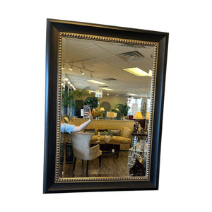 42" x 31" Black Embossed Framed Beveled Mirror