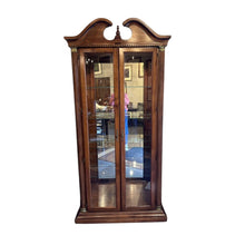 Load image into Gallery viewer, 78.25"H x 34"W x 12"D Cherry Curio Cabinet w/ Glass Shelves
