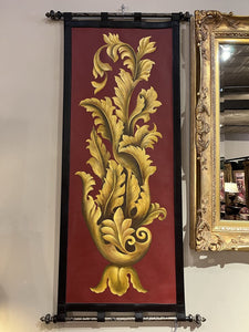 25.5" x 50.5" Handpainted "Leather" Scroll Tapestry/Banner II