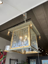 Load image into Gallery viewer, 22&quot; Square x 29&quot;H - 4 Light Chinoiserie Tole Pagoda-Form Pendant Light
