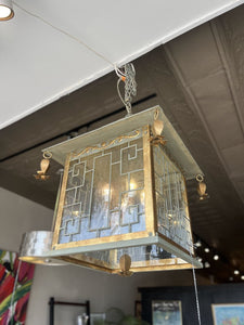 22" Square x 29"H - 4 Light Chinoiserie Tole Pagoda-Form Pendant Light