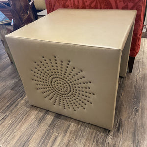 28" x 28" 25.5" H Leather Upholstered Side Table