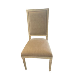 40" H x 20" Ivory Upholstered R.H. Square Back Chair