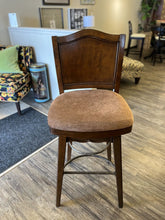 Load image into Gallery viewer, 59&quot; x 24&quot; x 42&quot; H Demilune Bar, Granite Top w/ 2 Swivel Bar Stools
