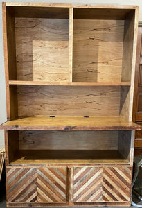 55"W x 25"D x 86"H (7'2"H) Sustainable Upcycled Lathe Wood Custom Hutch