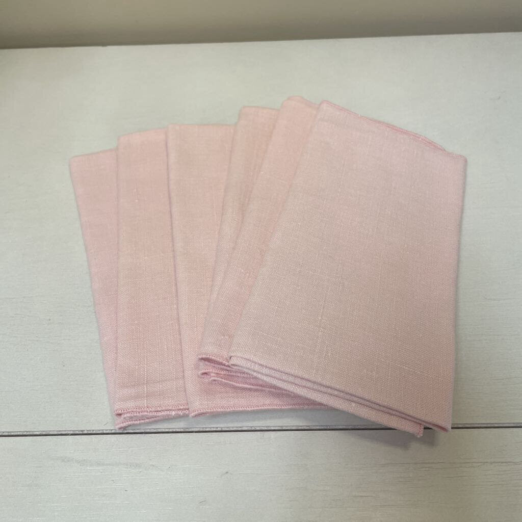 6 Pink Fabric Napkins