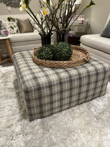 36"Sq. Plaid Ottoman ( As Is)