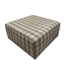 Load image into Gallery viewer, 36&quot;Sq. Plaid Ottoman ( As Is)
