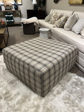 Load image into Gallery viewer, 36&quot;Sq. Plaid Ottoman ( As Is)
