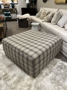 36"Sq. Plaid Ottoman ( As Is)