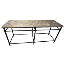 Load image into Gallery viewer, 71&quot; L x 19.5&quot; W x 33.5&quot; H Furniture Classics Iron Bleached Wood Top Console Table
