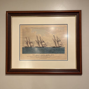 25.5" x 21.5" Currier & Ives "The Great Ocean Yacht Race"