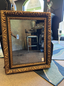 34" x 28" Gilt & Black Framed Smoked Glass Mirror