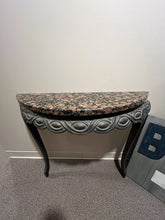 Load image into Gallery viewer, 29&quot; x 35&quot; W x 12&quot; Granite Topped Demilune Table
