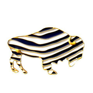 Kae & Cami Magnetic Crystal Sabres Stripe Rhinestone Buffalo Pin