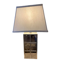 Load image into Gallery viewer, 29&quot; Square Mirrored Base Lamp w/ Square Shade
