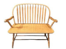 Load image into Gallery viewer, 42&quot;W x 39&quot;H x 18&quot;D Pine Wood Spindle Bench
