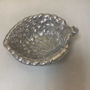 7" Pewter Grape Leaf Bowl