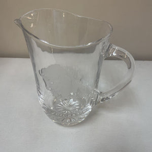 7" Buffalo Etched Glass Pitcher