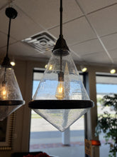 Load image into Gallery viewer, 16" x 43" Visual Comfort Urban Bronze Glass Light Pendant (3 Available)
