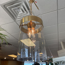 Load image into Gallery viewer, 12" x 22" Visual Comfort Cylinder Glass Pendant
