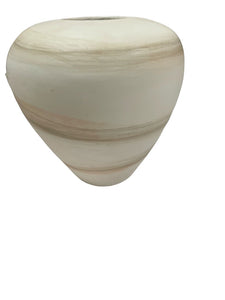 10" Ivory Stripe Vase