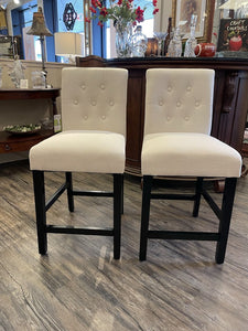 38"H x 18"W x 18.5"D Set of 2 Upholstered Counter Stools