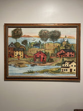 Load image into Gallery viewer, 31&quot; x 23&quot; &quot;American Primitive Scene&quot; Folk Watercolor
