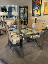 Load image into Gallery viewer, 71.5&quot;L x 38&quot;D x 29&quot;H Milo Baughman Highback Cane Arm Chairs Set of 4 w/ Chrome &amp; Glass Table (retails for $8000-$10,000)
