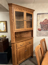 Load image into Gallery viewer, 83&quot;H x 45&quot;W 26&quot;D Keystone Oak Amish Shaker Corner Hutch (2 Available)
