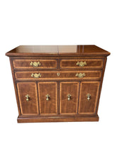 Load image into Gallery viewer, 36&quot;W x 31.5&quot;H x 18&quot;D Henredon Georgian Mahogany Flip Top Rolling Buffet Server
