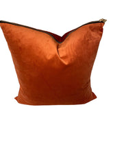 Load image into Gallery viewer, 22&quot; x 22&quot; Rust Fringed Down Filled Accent Pillow
