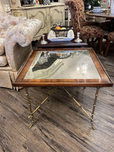 Load image into Gallery viewer, 26" x 26" x 21" H Mirrored John Richards Bamboo Look Side Table
