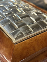 Load image into Gallery viewer, 9&quot; Marcello Giorgio Burlwood &amp; Sterling Silver Jewelry Box (retails for $420)
