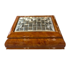 Load image into Gallery viewer, 9&quot; Marcello Giorgio Burlwood &amp; Sterling Silver Jewelry Box (retails for $420)
