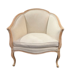 33"W x 30"D x 35.5"H Custom Upholstered Barrell Chair