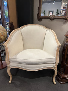 33"W x 30"D x 35.5"H Custom Upholstered Barrell Chair