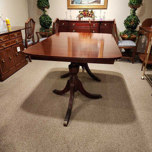 60" L x 40" W x 30" H Jamestown Furniture Co. Mahogany Double Pedestal Table