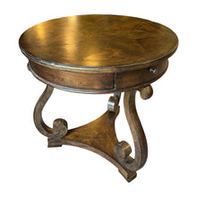 Load image into Gallery viewer, 25&quot;D x 26&quot;H - 3 Leg 1 Drawer A.R.T. Furniture Round Table
