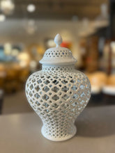 Load image into Gallery viewer, 12&quot; Bassett White Ginger Jar
