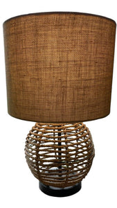 21"H Bio Armor Rattan Table Lamp